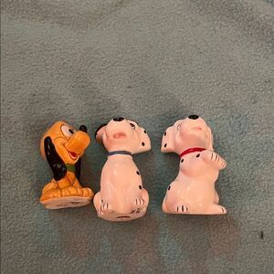 Disney Dalmatian and Pluto Figurines - Black, White, Yellow